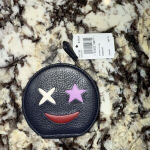 Coach Navy Leather Coin Purse
